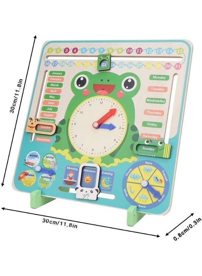 Twisoo Montessori Wooden Calendar Clock Board for .Kids – Multi-Functional Cognitive Learning Toy with Time, Date, Weather, Seasons & Months for Early Education and Brain Development (Boys & Girls) - Image 4